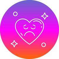 Sad Line Gradient Circle Icon vector