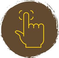 Finger Print Line Circle Yellow Icon vector