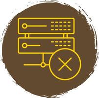 Eliminar datos línea circulo amarillo icono vector