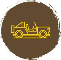 Safari Jeep Line Circle Yellow Icon vector