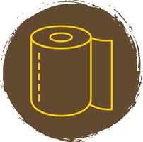 Toilet Roll Line Circle Yellow Icon vector