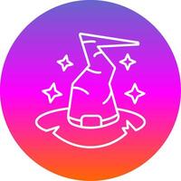 Witch hat Line Gradient Circle Icon vector