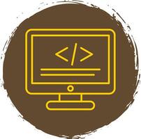 Programming Line Circle Yellow Icon vector