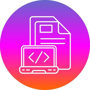 codificación línea degradado circulo icono vector