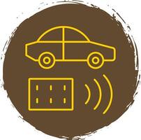 Remote Vehicle Line Circle Yellow Icon vector