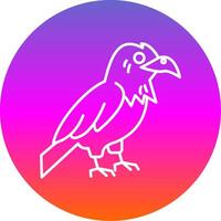 Raven Line Gradient Circle Icon vector