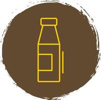 Milk Bottle Line Circle Yellow Icon vector