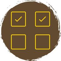 Check Box Line Circle Yellow Icon vector