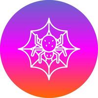 Spider web Line Gradient Circle Icon vector