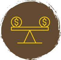 Leverage Line Circle Yellow Icon vector