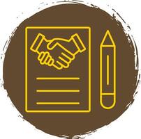 Agreement Line Circle Yellow Icon vector