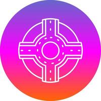 Roundabout Line Gradient Circle Icon vector