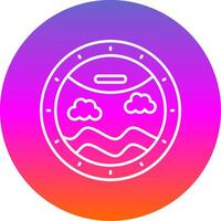 Porthole Line Gradient Circle Icon vector