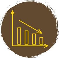 Bar Chart Line Circle Yellow Icon vector