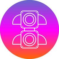 Traffic light Line Gradient Circle Icon vector