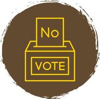 Vote NO Line Circle Yellow Icon vector