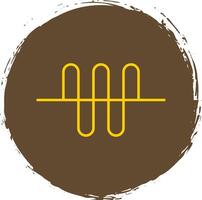 Audio Wave Line Circle Yellow Icon vector