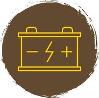 Battery Line Circle Yellow Icon vector
