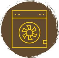 Cooler Line Circle Yellow Icon vector