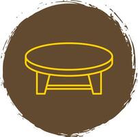 Coffee Table Line Circle Yellow Icon vector