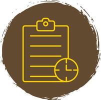 Waiting List Line Circle Yellow Icon vector