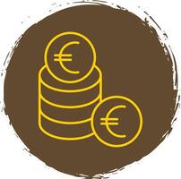 Euro Line Circle Yellow Icon vector