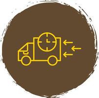 Fast Delivery Line Circle Yellow Icon vector