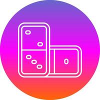 Domino Line Gradient Circle Icon vector