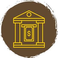 Cash Withdraw Line Circle Yellow Icon vector