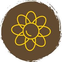Clematis Line Circle Yellow Icon vector