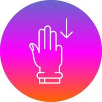 Three Fingers Down Line Gradient Circle Icon vector