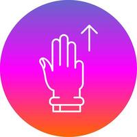 Three Fingers Up Line Gradient Circle Icon vector