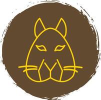 Squirrel Line Circle Yellow Icon vector