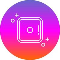 Dice one Line Gradient Circle Icon vector