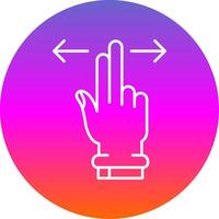 Two Fingers Horizontal Scroll Line Gradient Circle Icon vector