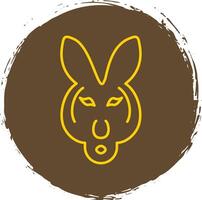 Kangaroo Line Circle Yellow Icon vector