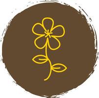 Dogbane Line Circle Yellow Icon vector