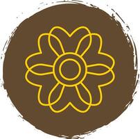 Sakura Line Circle Yellow Icon vector