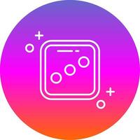 Dice three Line Gradient Circle Icon vector