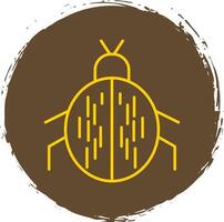 Beetle Line Circle Yellow Icon vector