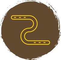 Earthworm Line Circle Yellow Icon vector