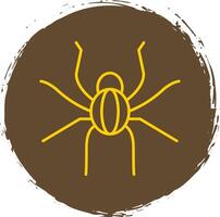 araña línea circulo amarillo icono vector