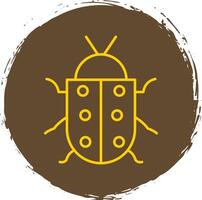 Bug Line Circle Yellow Icon vector