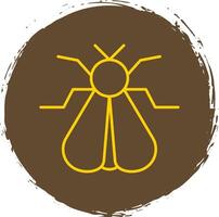 Moth Line Circle Yellow Icon vector