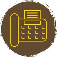 Fax Line Circle Yellow Icon vector