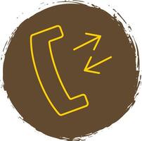 Phone Receiver Line Circle Yellow Icon vector