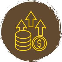 Money profit Line Circle Yellow Icon vector