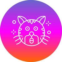 Surprised Line Gradient Circle Icon vector