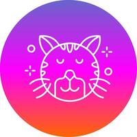 Relieved Line Gradient Circle Icon vector
