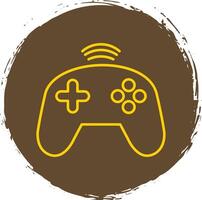 Controller Line Circle Yellow Icon vector